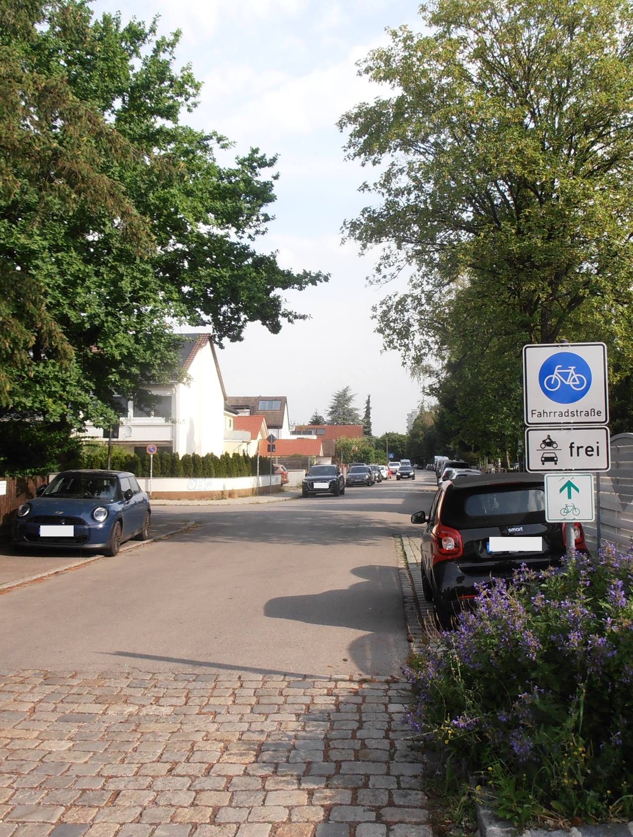 Fahrradstraße in der Erzberger- und Fasanenstraße